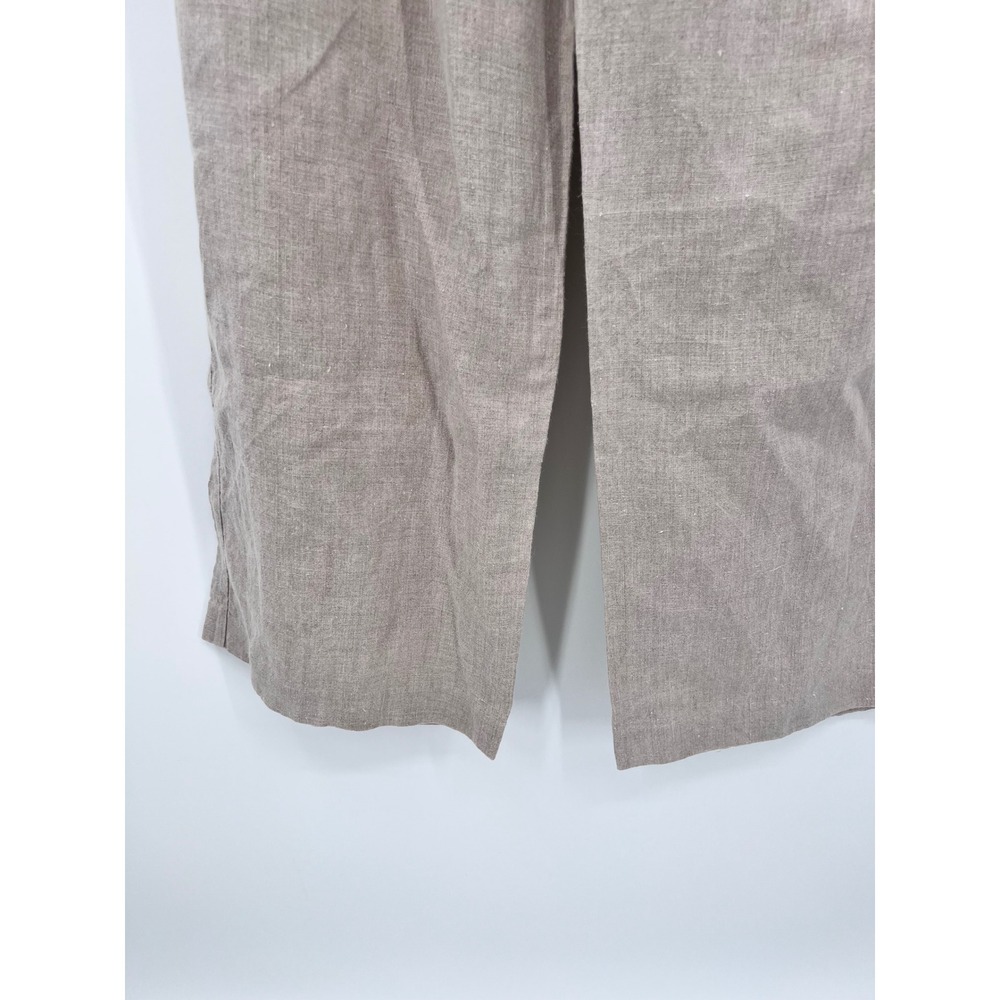 Richard Malcolm Vintage 70s 100% Irish Linen Wide Leg Pants Crochet Waist Sz 6 - Picture 3 of 11